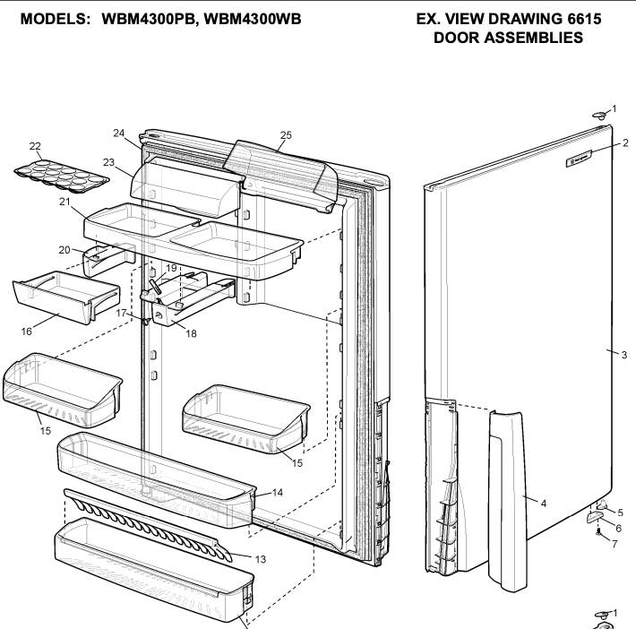 1451883 Westinghouse fridge door LHS left hand side hinge FITS WBM4300W