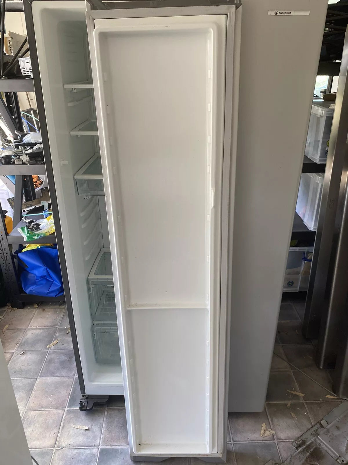1450172 Westinghouse pacific silver fridge FREEZER DOOR FZR outer panel FIP foam assembly WSE6100PA WSE6100PB