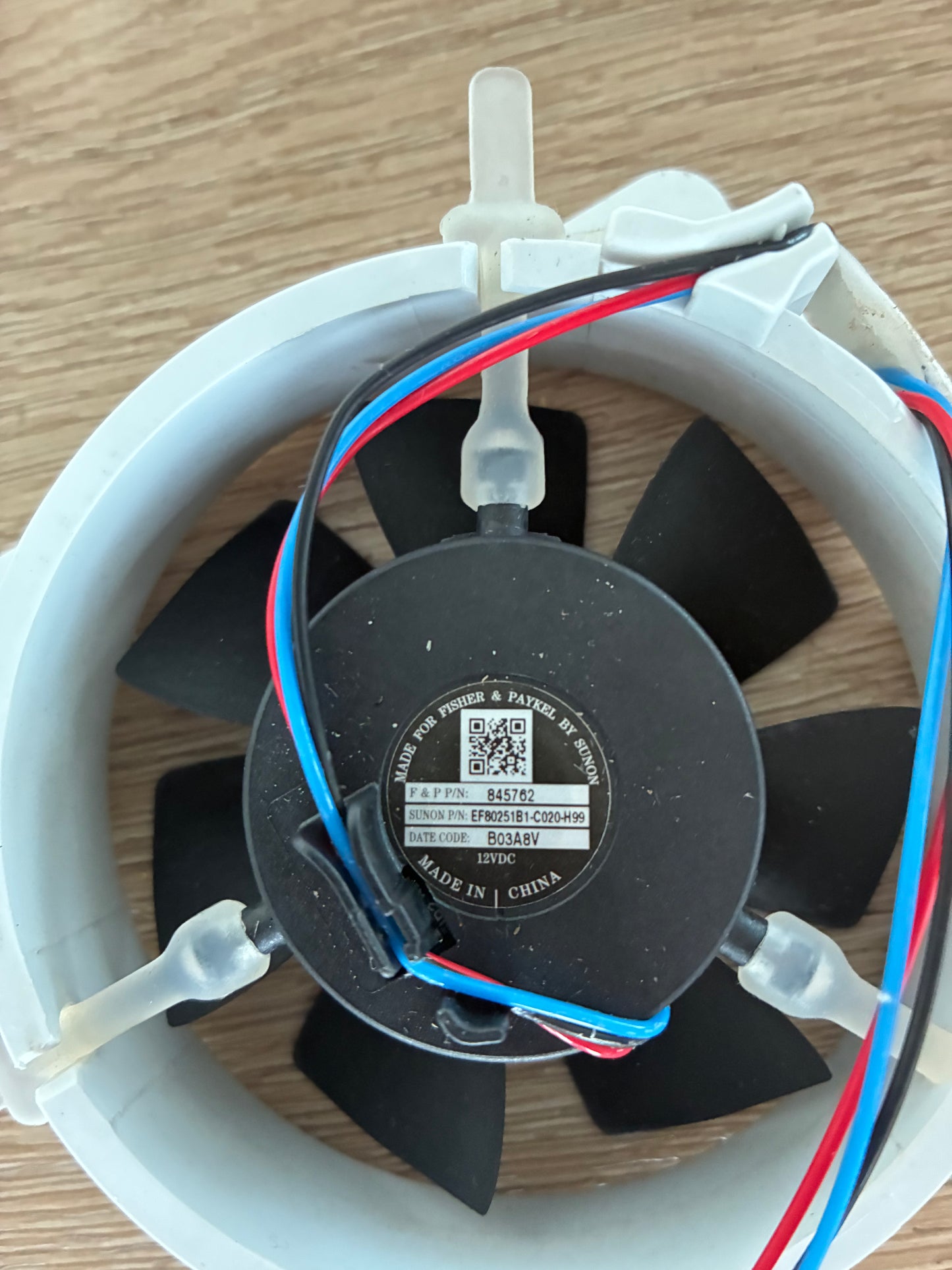 845762 848320P Fisher & Paykel fridge section fan motor 3 wire kit