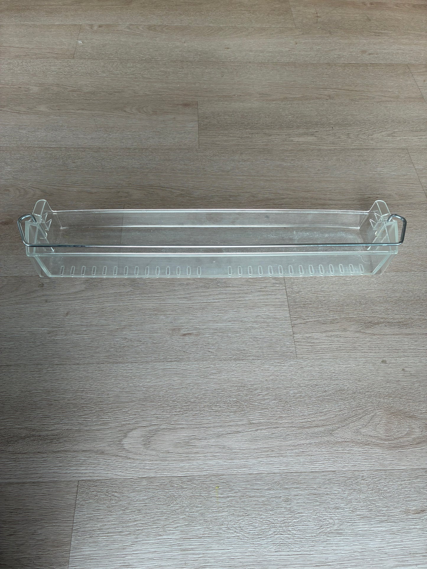1441789 1448034 Electrolux fridge door full width bottle bin lower shelf bottom guard deep insert tray assembly assy + metal rail wire retainer