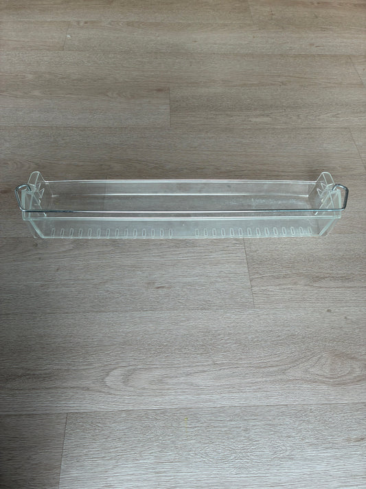 1441789 1448034 Electrolux fridge door full width bottle bin lower shelf bottom guard deep insert tray assembly assy + metal rail wire retainer