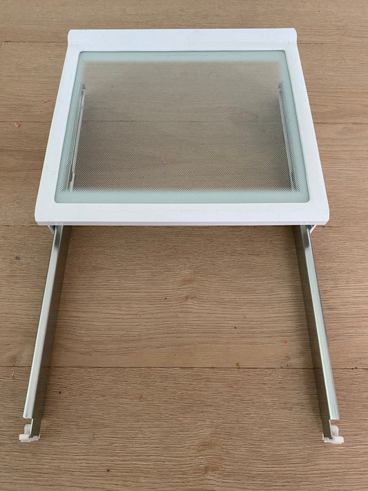 1454303 Westinghouse fridge LOWER FREEZER GLASS BASKET SHELF dots rails assy FITS WSE6070 WSE7000