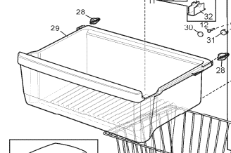 1446846 Westinghouse bottom mount fridge crisper bin vegetable fruit drawer