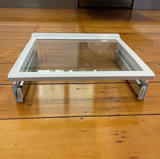 1452983 Westinghouse fridge UPPER FREEZER GLASS BASKET SHELF bin assy rails FITS ALL WSE6970 WSE7000