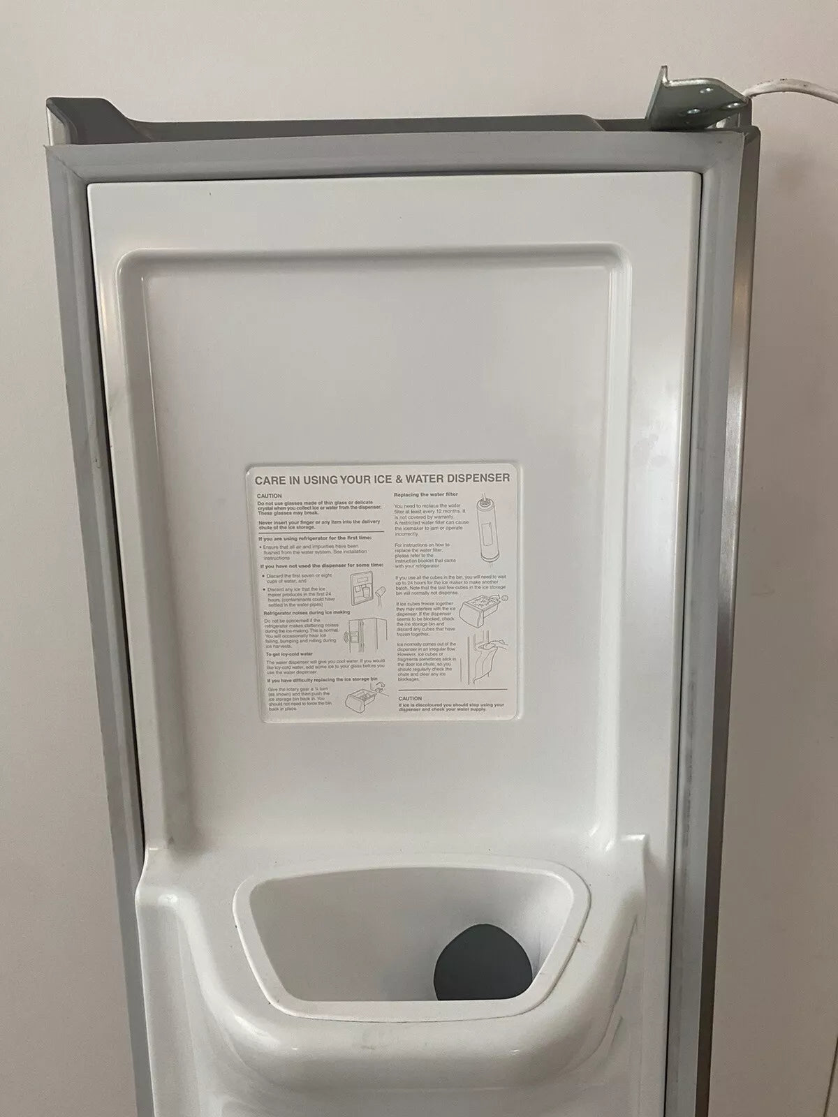 1451372 Westinghouse stainless steel fridge FZR FREEZER DOOR outer panel FIP foam assembly WSE6070SB